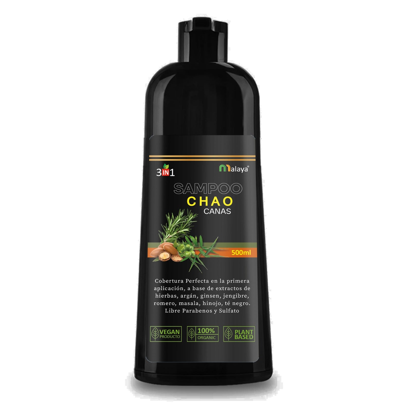 Shampoo Chao Canas 3 en 1 Malaya® | Fórmula Vegetal 500ml